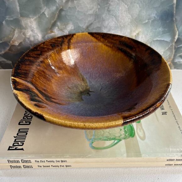 Studio Art Bowl 9" Stoneware Multicolor Dipped Bowl With Felt Bottom - Picture 3 of 12